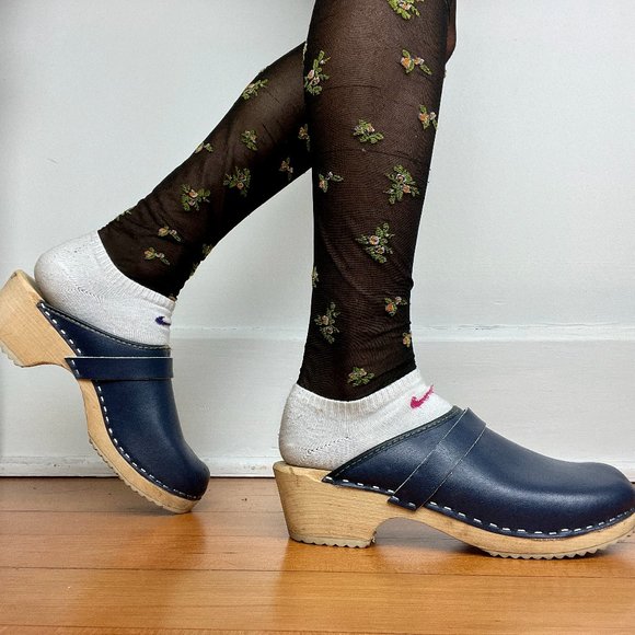 Vintage Clogs - Lotta from Stockholm - Navy Blue - Picture 2 of 6